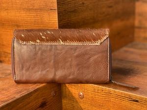 Cheveux sur cacher fourrure cuir pochette Western métallisé peau de vache fourrure Handtooled cuir portefeuille femmes cadeau - Product Image 5