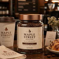 Pot de stockage de grains de café en verre avec logo personnalisé AT PACK, couvercle en métal, plusieurs tailles pour l'emballage de vente au détail des cafés