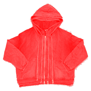 Sweat à capuche épais 100% Coton Écologique Hiver Effet Délavé Multi-couches Broderie Vieillie Unisexe Streetwear Acide - Product Image 4