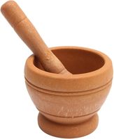 Ensemble mortier et pilon en résine pour ail, herbes et épices – Outil de broyage et de mélange pour cuisine – Grain de bois