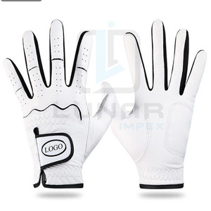 Guantes de golf para hombre ajustables antideslizantes de cuero Cabretta con capacidad personalizada al por mayor, agarre de golf para mano izquierda de piel de oveja para todo tipo de clima - Product Image 1