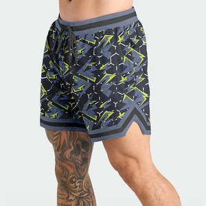 Shorts en maille pour le sport et le style décontracté, pour le basketball, la salle de sport, athlétique, shorts en maille double couche pour hommes - Product Image 1