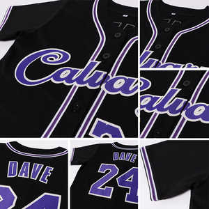 Maillot de softball authentique noir violet blanc personnalisé vente en gros de maillots de softball vêtements d'équipe Fastpitch & Slowpitch vêtements de sport OEM - Product Image 5