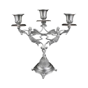 Bougie de couleur dorée en forme de fleur et porte-lumière en T idéal pour la décoration de Noël et de mariage avec les tailles 27 et 23 cm - Product Image 4