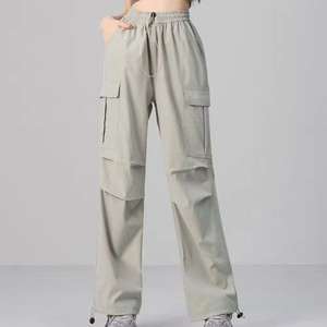 Pantalones de trabajo de verano informales de estilo americano alto para mujeres y hombres de secado rápido transpirable polar ajustable elasticidad de cintura media - Product Image 3