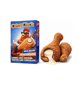 Auténtico Chocolate con Leche en Forma de Pollo Frito Crujiente 48g, Novedad Viral con Relleno Suave de Leche, Venta al por Mayor a Granel - Product Image 1