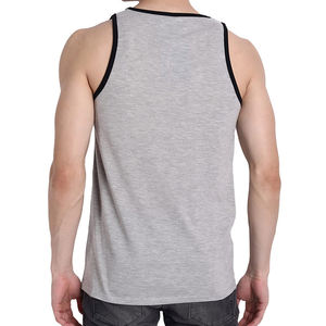 Wholesale <b>White</b> Plain Dye Solid O-Neck 100% Cotton Casual Muscle Tank Tops <b>Vest</b> for <b>Mens</b> - Product Image 3