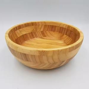 Bol de service moderne en bambou – Idéal pour les buffets, les repas, la cuisine, les restaurants, l'hôtellerie, les événements, les tables, les salades, les fruits, les collations, le pain et le rangement - Product Image 2