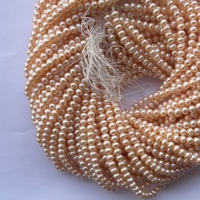 Perles d'eau douce naturelles en or rose de 4 mm et 6 mm, brins de perles de qualité AAA certifiées IGI, coupe lisse pour la fabrication de bijoux, meilleur prix de gros