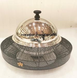 Meilleure vente Chauffe-plat de luxe noir et or avec finition argentée en métal pour la maison et l'hôtel - Product Image 5