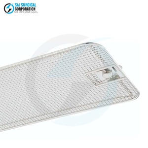 Couvre-panier médical manuel en acier inoxydable réutilisable pour stérilisation clinique, uniquement pour panier à fond plat - Product Image 5