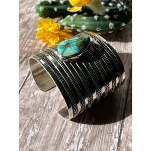 Alex Sanchez Royston Fashion <b>Cuff</b> <b>Bracelet</b> in Turquoise & Sterling <b>Silver</b> - Product Image 4