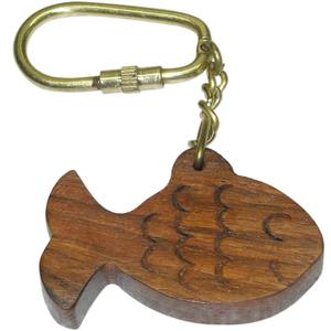 Nouveau design 2025 porte-clés en bois poisson Design luxe Vintage article survie en plein air étanche nouveau design indien artisanat article - Product Image 2