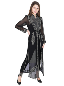 Kurta Kurti de Seda Georgette para Mujeres Musulmanas, con Bordado a Mano y Cuentas de Cristal, Prenda de Lujo para Eventos Especiales - Product Image 5
