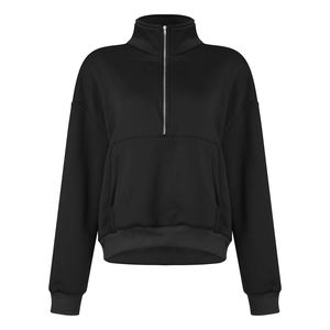 Sweat-shirt court à fermeture éclair à col roulé personnalisé le plus vendu pour les femmes Style Streetwear du Pakistan pour les techniques imprimées d'hiver - Product Image 3