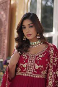 Trending Collection Evergreen Designer Outfit Faux Blooming Kurti Pant & Dupatta con bordado Zari Lentejuelas Trabajo Mujer Moda - Product Image 2