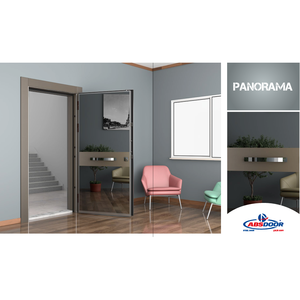 Puerta Interior de Acero Panorámica ABSDOOR, Moderna, Elegante, con Aspecto de Hoja Brillante, Manual, de Seguridad, con Aislamiento Térmico, para Hoteles, Turquía - Product Image 3