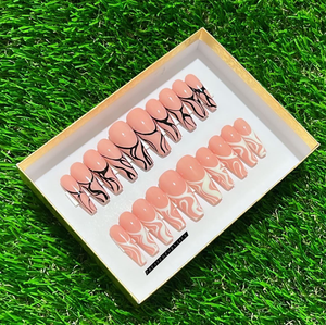 Kit de faux ongles personnalisés de luxe en <span class=keywords><strong>forme</strong></span> d'amande, style French Coffin, à coller, avec colle et lime à ongles - Product Image 2