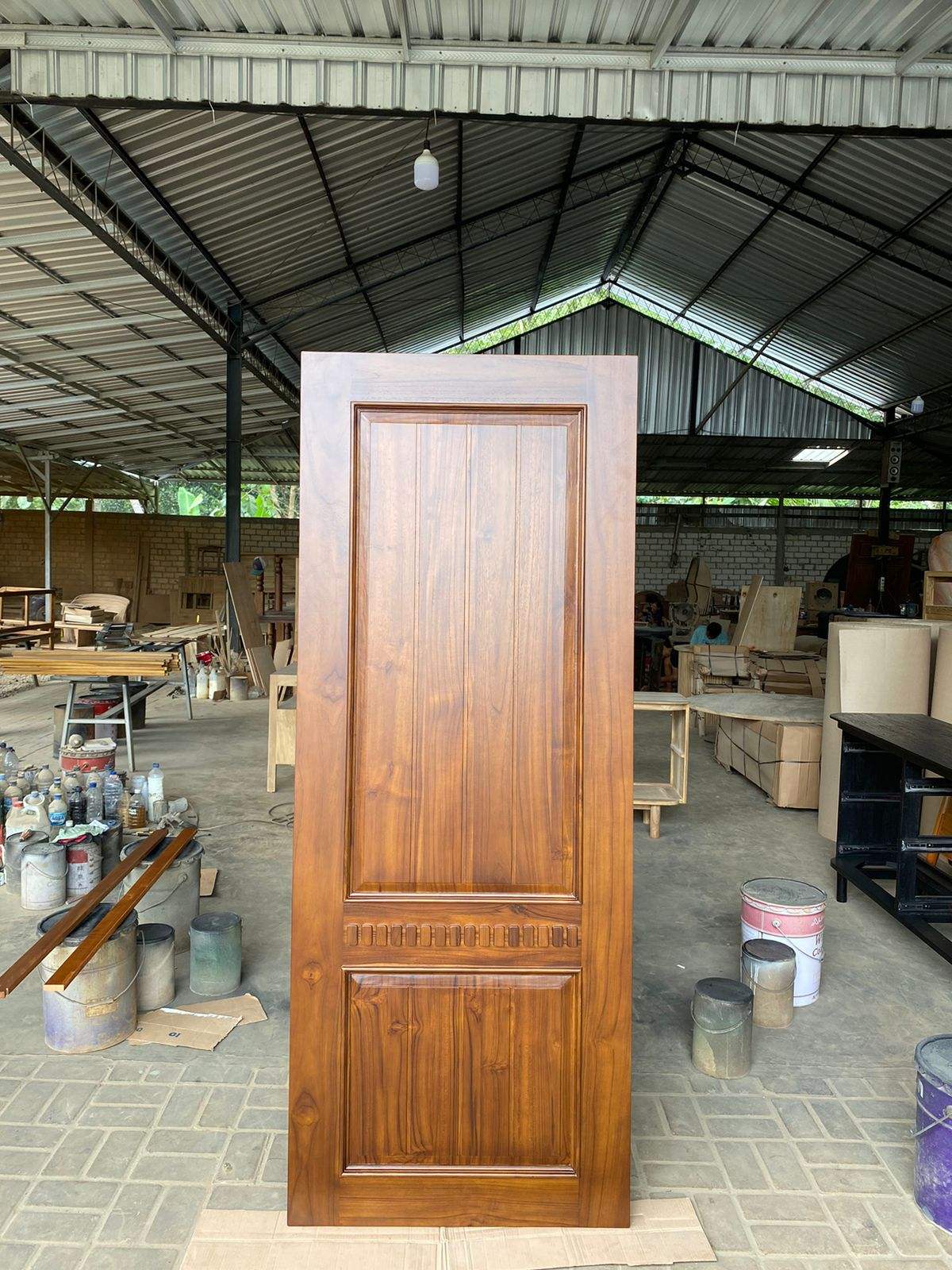 Solid Teak wood 206x84x3.2 cm in walnut color