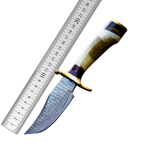 Cuchillo de Caza de Hoja Fija Personalizado de Acero de Damasco de Alta Durabilidad con Mango de Cuerno de Ciervo para Uso en Exteriores, Venta al por Mayor, Suministro Directo de Fábrica OEM - Product Image 5