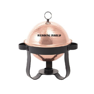 Plato de frotamiento de cobre decorativo para boda, forma redondeada, plato de comida elegante hecho a mano, tamaño personalizado, venta al por mayor, calentador de alimentos de cobre - Product Image 1