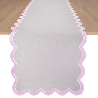Chemin de table Jacquard 100% coton matelassé et imprimé Design festonné Table à manger élégante Chemin décoratif