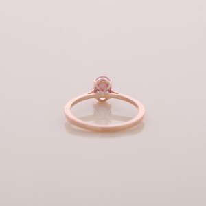 IGI Certified Oval Cut Pink Lab Grown Diamond Solitaire Engagement / Wedding <b>Ring</b> in 9K Rose / White & Yellow Gold - Product Image 3