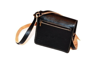 กระเป๋าสะพายไหล่หนังแท้สไตล์วินเทจโบฮีเมียนสไตล์โบฮีเมียนแกะสลักสีดำทำด้วยมือสายเดี่ยวล็อคหินธรรมชาติสำหรับผู้หญิง OEM - Product Image 2