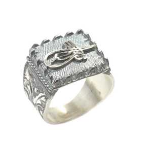 Men's 925 Sterling <b>Silver</b> Ring Cultural Collectible Ottoman Emblem and <b>Pen</b> Design Jewelry - Product Image 1