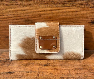 ใหม่กระเป๋าสตางค์หนังแฮนด์เมดแท้แบบใหม่สำหรับผู้หญิงกระเป๋าสตางค์แบบบางกระเป๋าสตางค์หนังสแนปหนังขนสัตว์กระเป๋าสตางค์หนังวัวแท้ - Product Image 4