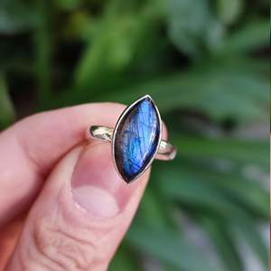 Handmade 925 Sterling Silver Boho <b>Ring</b> with <b>Labradorite</b> Gemstone Gift for Her Labradonte Silver <b>Ring</b> Labradonte <b>Ring</b> - Product Image 1