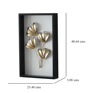 Art mural en métal de conception moderne avec conception de feuille d'or pour la décoration de la maison de salon pour le prix de vente d'exportation - Product Image 4