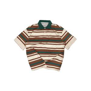 Camiseta Polo de patrón sólido de moda de verano para hombre personalizada 2025, Manga corta a rayas con diseño de cremallera, Media manga de algodón Suelto - Product Image 2