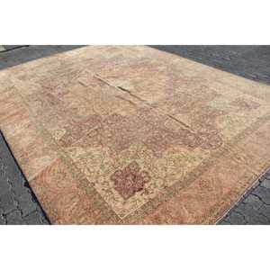 พรมวินเทจขนาด 9.6x13.4 ฟุต พรมตุรกีขนาดใหญ่ พรมลายสัตว์สีน้ำตาล - Product Image 2
