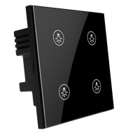 Interruptor de Pared Inteligente TUYA WiFi de 4 Luces, Vidrio Templado, Control por Voz con Google Alexa, Certificado CE, Negro, Automatización del Hogar, Iluminación, 80m