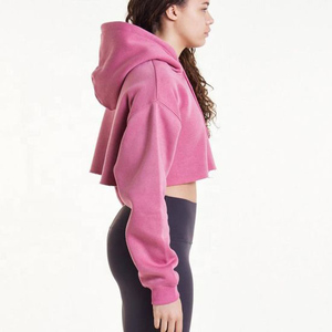 Latest Design Custom Logo Oversized <b>Crop</b> <b>Top</b> Pullover Sweatshirt Cropped Hoody Women <b>Crop</b> <b>Top</b> Hoodies - Product Image 3