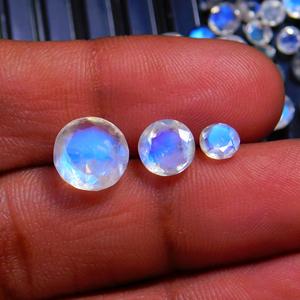 Pierre de lune arc-en-ciel bleue de 8 mm, pierre naturelle facettée, qualité AAA+, certifiée par un tiers, fabrication de bijoux DIY, pierres précieuses minimalistes, pierres en vrac - Product Image 3