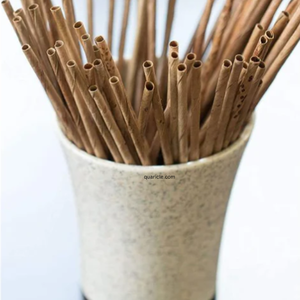 100% paille de palmier naturelle biodégradable jetable pour les boissons événements voyages mariages cafés cafés shakes café - Product Image 1