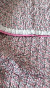 Algodón indio estilo bohemio hecho a mano Jaipuri bloque estampado edredón impreso Reversible Razai Algodón hecho a mano Floral edredón - Product Image 3