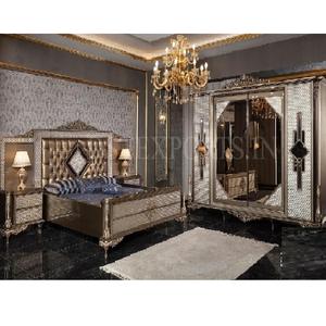 Conjunto de muebles de dormitorio Rococo, estera tallada real, juego de dormitorio con temática Vintage, pulido antiguo - Product Image 1