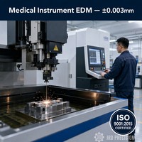 Servicio de Electroerosión por Hilo (EDM) Personalizado OEM ODM de 5 Ejes para Dispositivos Médicos de Acero Inoxidable 316L, Precisión de 0.005mm, Ra 0.2, Superficie Verificada por CMM, ISO