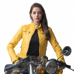 Chaqueta de cuero con diamantes de imitación para mujer, chaquetas de cuero con tachuelas plateadas, chaqueta de motorista de cuero con piedra del Rin - Product Image 6