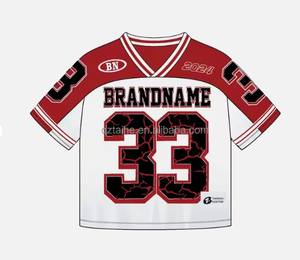 เสื้อฟุตบอลสไตล์เรโทรผ้าโพลีเอสเตอร์ขนาดใหญ่พิเศษ พิมพ์ลายด้วยความร้อน ระบายอากาศได้ดี ทรงบ็อกซี่ สตรีทแวร์ - Product Image 3