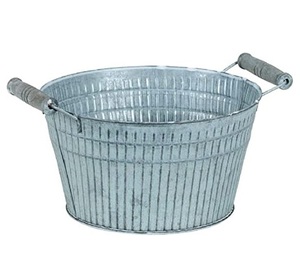 Jardinière latérale en métal avec poignée en corde Jardinière décorative pour la décoration intérieure Jardinière en étain Couleur naturelle galvanisée Décorative de jardin - Product Image 4