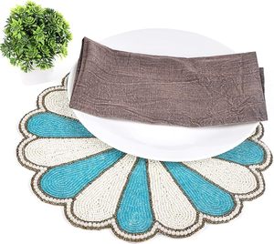 Haute vente fantaisie verre perlé Table à manger napperon élégance tapis décoratif pour les fêtes de mariage meilleur vendeur tapis tampons - Product Image 2