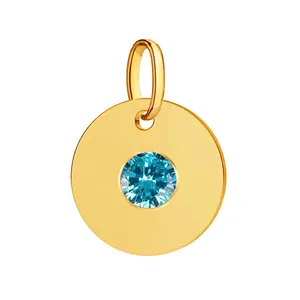 18k Gold Silver Rose Gold Plated Tiny Round Quartz Turquoise Birthstone Necklace Bracelet Making DIY Charm Connectors