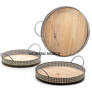 <b>Metal</b> Set of Three Chocolate Tray Round Shape Tabletop Designer Chocolate Platter Classic Stylish Fancy Chocolate Tray - Product Image 1