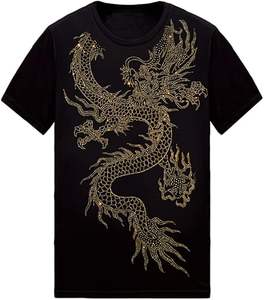 Custom Cotton Rhinestone Neck <b>Short</b> <b>Sleeve</b> Plus Size <b>Men's</b> T-<b>shirts</b> Drop Shoulder <b>White</b> Rhinestone T <b>Shirt</b> for <b>Men</b> - Product Image 6