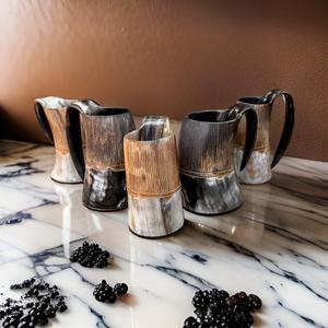 Handmade Organic Whiskey <b>Mug</b> Unique Animal Style Polished Natural Horn Customizable Zero-Waste Sustainable Unique Gift <b>for</b> <b>Men</b> - Product Image 4