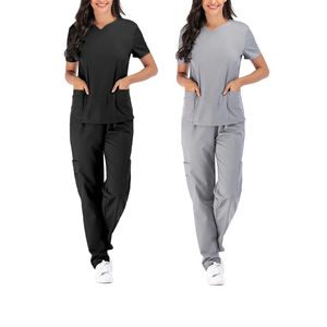 Conjunto de Uniformes Quirúrgicos Unisex Personalizados, Tela de Lona de Algodón y Poliéster, Detección de Agujas, Fusión sin Costuras, Uniformes de Hospital - Product Image 1